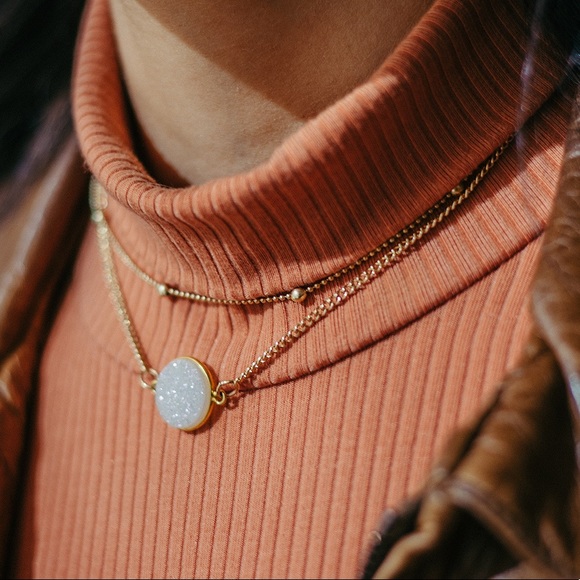 Layered Necklace in Moonstone - Picture 1 of 7